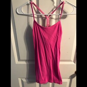 Lululemon pink workout tank with built-in bra